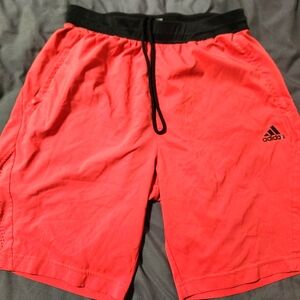 Adidas Orange Amd Black Athletic Shorts Quick-Dry